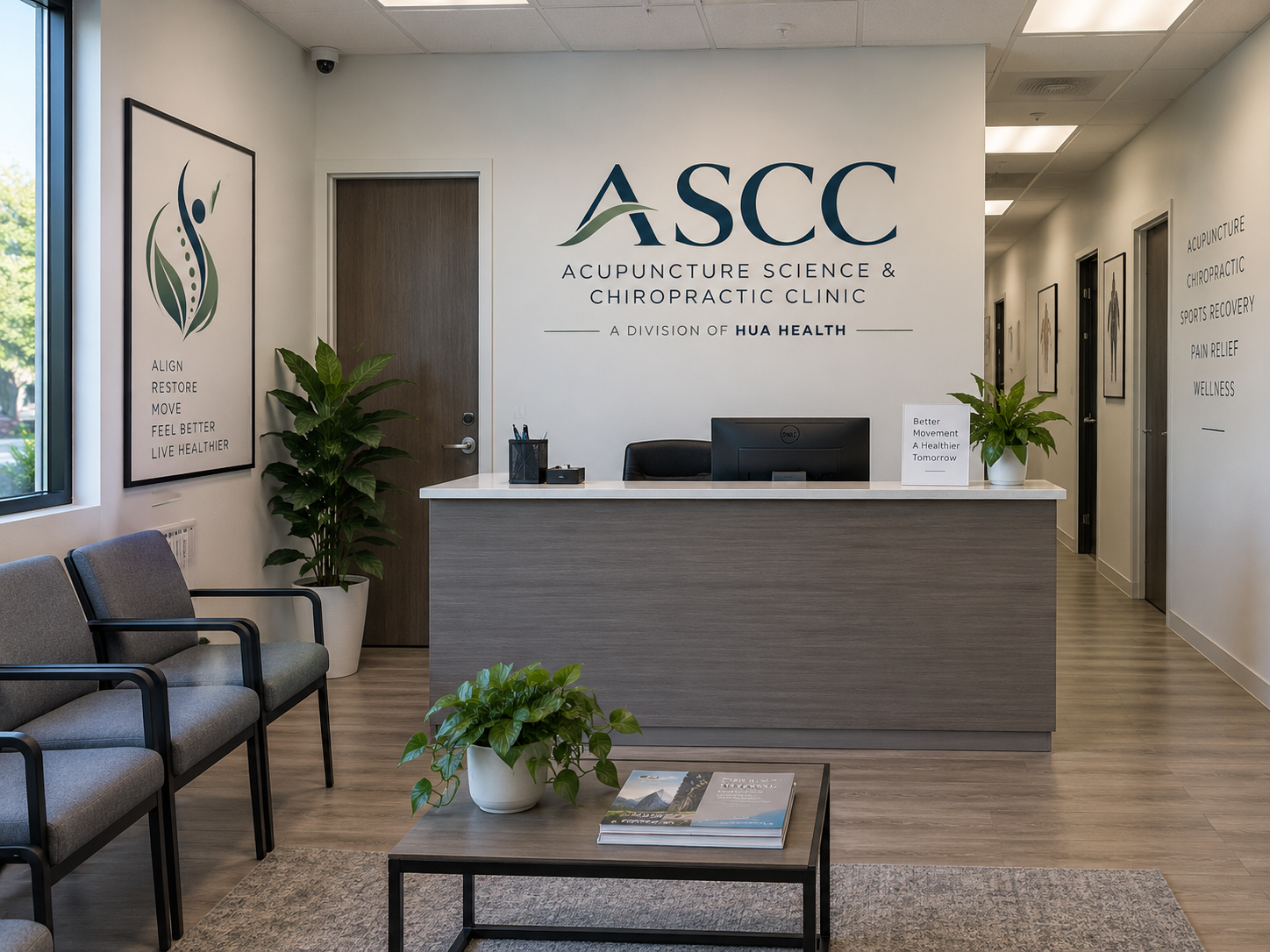 Front desk and waiting area